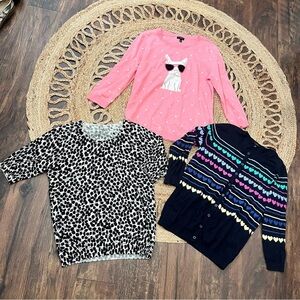 Lot Of 3 Talbots Sweaters Size Medium Petite Knit